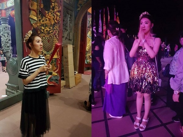 谢金晶在印度尼西亚演出前,特地前往当地庙宇为爸爸祈福。