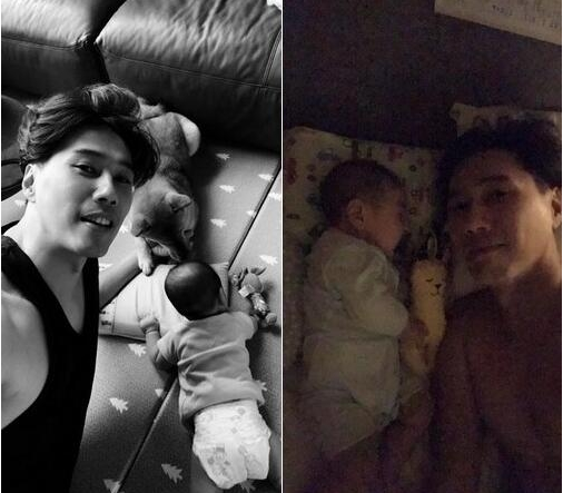 Ella老公独自照顾儿子游刃有余 这组照片太温馨了